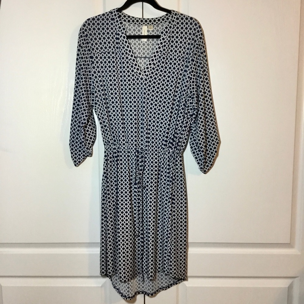 Navy/White Midi Dress